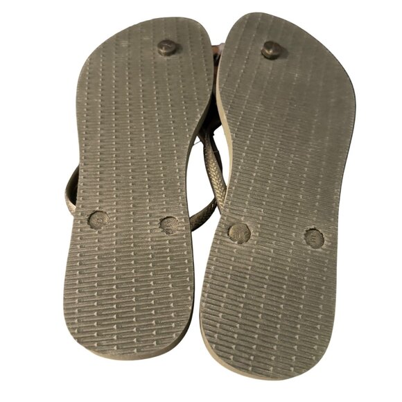 Havaianas Women's Slim Glitter Grey Flip Flops Sandal, Size 11/12 NWOB - Picture 2 of 3